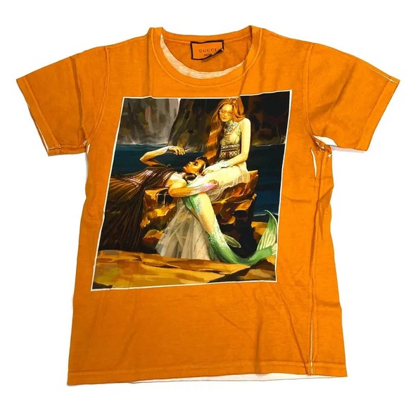 Tシャツ・カットソー GUCCI Orange Satin Shirt 796395_XJG7W_7548_012_100_0000